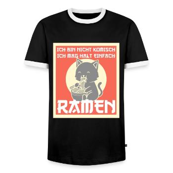 Ramen Japan Japanisch Geschenk - Männer Kontrast-T-Shirt - Schwarz/Weiß - Vorne - AI Model Female 172 light (172cm) & AI Model Male 178 light (178cm)
