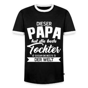 Papa & Tochter Familie Tochter Geschenk - Männer Kontrast-T-Shirt - Schwarz/Weiß - Vorne - AI Model Female 172 light (172cm) & AI Model Male 178 light (178cm)
