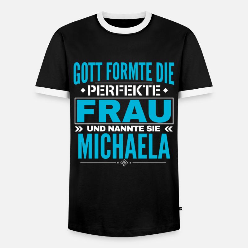 Michaela Name Design - Men's Ringer Shirt - black/white