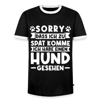Hund Hunde Haustiere Geschenk - Männer Kontrast-T-Shirt - Schwarz/Weiß - Vorne - AI Model Female 172 light (172cm) & AI Model Male 178 light (178cm)