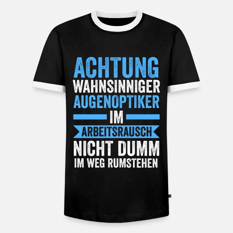 Optiker Beruf Sehschärfe Geschenk - Männer Kontrast-T-Shirt - Schwarz/Weiß