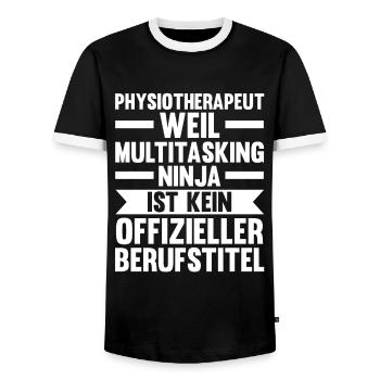 Physiotherapeut Beruf Krankengymnastik Geschenk - Männer Kontrast-T-Shirt - Schwarz/Weiß - Vorne - AI Model Female 172 light (172cm) & AI Model Male 178 light (178cm)
