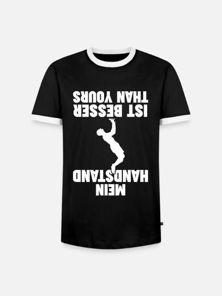 Handstand Turnerin Handstände Geschenk - Männer Kontrast-T-Shirt - Schwarz/Weiß