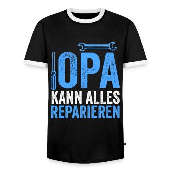 Opa Großvater Großeltern Geschenk - Männer Kontrast-T-Shirt - Schwarz/Weiß - Vorne - AI Model Female 172 light (172cm) & AI Model Male 178 light (178cm)