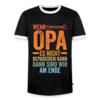 Opa Großvater Großväter Geschenk - Männer Kontrast-T-Shirt - Schwarz/Weiß - Vorne - AI Model Female 172 light (172cm) & AI Model Male 178 light (178cm)