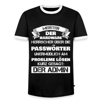 Admin Informatiker IT-Informatiker Geschenk - Männer Kontrast-T-Shirt - Schwarz/Weiß - Vorne - AI Model Female 172 light (172cm) & AI Model Male 178 light (178cm)