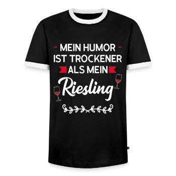 Wein Riesling Weintrinker Geschenk - Männer Kontrast-T-Shirt - Schwarz/Weiß - Vorne - AI Model Female 172 light (172cm) & AI Model Male 178 light (178cm)