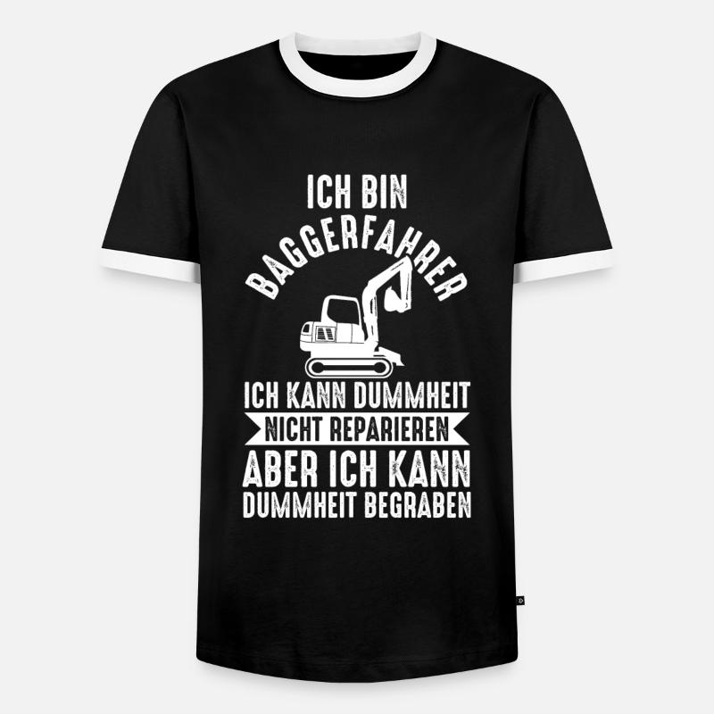 Bagger Fahrer Baggerfahrer Geschenk - Männer Kontrast-T-Shirt - Schwarz/Weiß