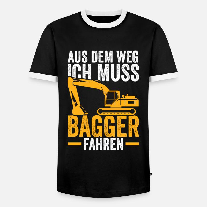 Bagger Fahrer Baggerfahrer Geschenk - Männer Kontrast-T-Shirt - Schwarz/Weiß