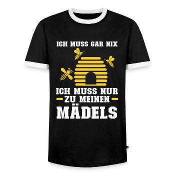 Imker Bienen Imkern Geschenk - Männer Kontrast-T-Shirt - Schwarz/Weiß - Vorne - AI Model Female 172 light (172cm) & AI Model Male 178 light (178cm)