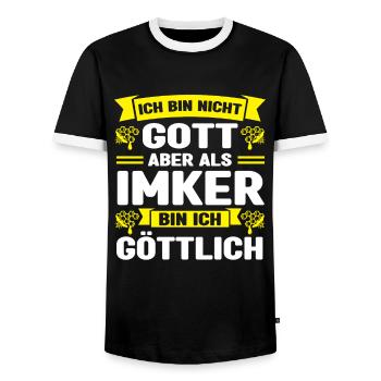 Imker Bienen Imkern Geschenk - Männer Kontrast-T-Shirt - Schwarz/Weiß - Vorne - AI Model Female 172 light (172cm) & AI Model Male 178 light (178cm)