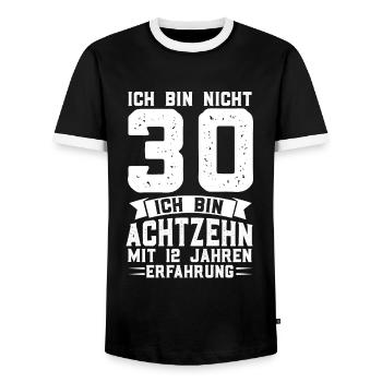 30. Geburtstag Feier 30 Jahre alt Geschenk - Männer Kontrast-T-Shirt - Schwarz/Weiß - Vorne - AI Model Female 172 light (172cm) & AI Model Male 178 light (178cm)