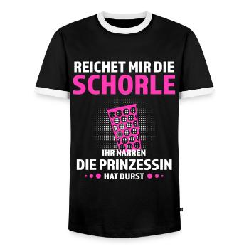 Schorle Pfälzer Pfälzerin Geschenk - Männer Kontrast-T-Shirt - Schwarz/Weiß - Vorne - AI Model Female 172 light (172cm) & AI Model Male 178 light (178cm)