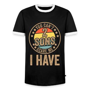 2 Söhne Familie Zwei Söhne Geschenk - Männer Kontrast-T-Shirt - Schwarz/Weiß - Vorne - AI Model Female 172 light (172cm) & AI Model Male 178 light (178cm)