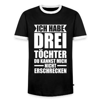 3 Töchter Familie Papa von 3 Töchter Geschenk - Männer Kontrast-T-Shirt - Schwarz/Weiß - Vorne - AI Model Female 172 light (172cm) & AI Model Male 178 light (178cm)