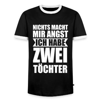 2 Töchter Familie Zwei Töchter Geschenk - Männer Kontrast-T-Shirt - Schwarz/Weiß - Vorne - AI Model Female 172 light (172cm) & AI Model Male 178 light (178cm)