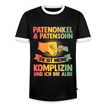 Bruder & Onkel Familie Bruder Geschenk - Männer Kontrast-T-Shirt - Schwarz/Weiß - Vorne - AI Model Female 172 light (172cm) & AI Model Male 178 light (178cm)