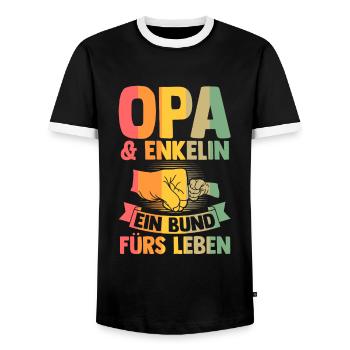 Stiefvater Stiefsohn Stiefpapa Geschenk - Männer Kontrast-T-Shirt - Schwarz/Weiß - Vorne - AI Model Female 172 light (172cm) & AI Model Male 178 light (178cm)