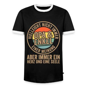 Papa & Tochter Familie Tochter Geschenk - Männer Kontrast-T-Shirt - Schwarz/Weiß - Vorne - AI Model Female 172 light (172cm) & AI Model Male 178 light (178cm)