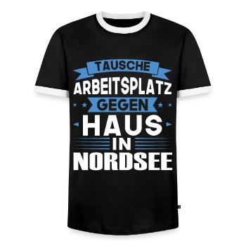 Nordsee Urlaub Norden Geschenk - Männer Kontrast-T-Shirt - Schwarz/Weiß - Vorne - AI Model Female 172 light (172cm) & AI Model Male 178 light (178cm)