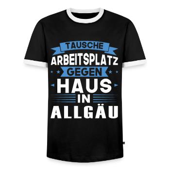Allgäu Schwäbisch Süddeutschland Geschenk - Männer Kontrast-T-Shirt - Schwarz/Weiß - Vorne - AI Model Female 172 light (172cm) & AI Model Male 178 light (178cm)