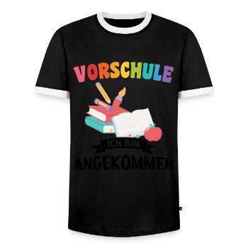 Kindergarten Vorschule Vorschulpädagoge Geschenk - Männer Kontrast-T-Shirt - Schwarz/Weiß - Vorne - AI Model Female 172 light (172cm) & AI Model Male 178 light (178cm)