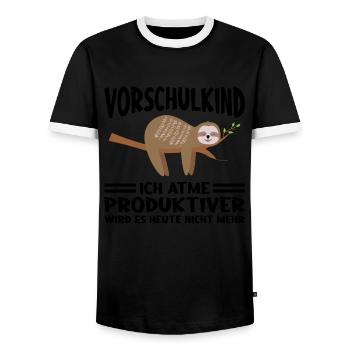 Kindergarten Vorschule Vorschulpädagoge Geschenk - Männer Kontrast-T-Shirt - Schwarz/Weiß - Vorne - AI Model Female 172 light (172cm) & AI Model Male 178 light (178cm)