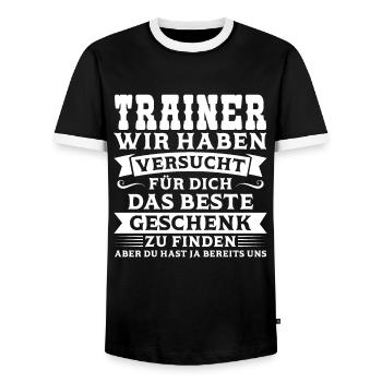 Sport Trainer Trainerin Geschenk - Männer Kontrast-T-Shirt - Schwarz/Weiß - Vorne - AI Model Female 172 light (172cm) & AI Model Male 178 light (178cm)