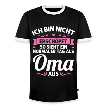 Oma Mutter Tag Omi Geschenk - Männer Kontrast-T-Shirt - Schwarz/Weiß - Vorne - AI Model Female 172 light (172cm) & AI Model Male 178 light (178cm)