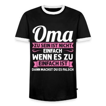 Oma Mutter Tag Omi Geschenk - Männer Kontrast-T-Shirt - Schwarz/Weiß - Vorne - AI Model Female 172 light (172cm) & AI Model Male 178 light (178cm)
