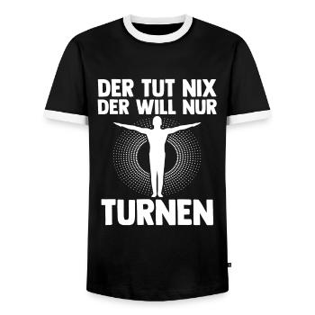 Turnen Sport Handstand Geschenk - Männer Kontrast-T-Shirt - Schwarz/Weiß - Vorne - AI Model Female 172 light (172cm) & AI Model Male 178 light (178cm)