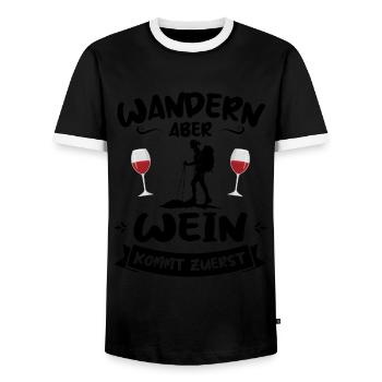 Wandern Wein Bergsteigen Geschenk - Männer Kontrast-T-Shirt - Schwarz/Weiß - Vorne - AI Model Female 172 light (172cm) & AI Model Male 178 light (178cm)