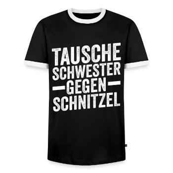 Schnitzel Wiener Wiener Geschenk - Männer Kontrast-T-Shirt - Schwarz/Weiß - Vorne - AI Model Female 172 light (172cm) & AI Model Male 178 light (178cm)