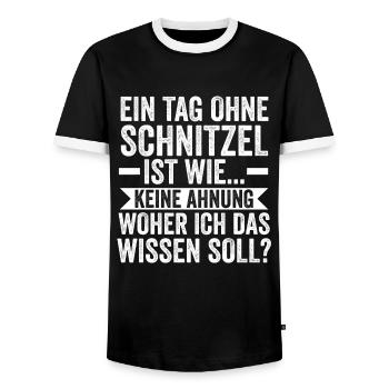 Schnitzel Wiener Wiener Geschenk - Männer Kontrast-T-Shirt - Schwarz/Weiß - Vorne - AI Model Female 172 light (172cm) & AI Model Male 178 light (178cm)