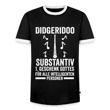 Didgeridoo Musik Didgeridoos Geschenk - Männer Kontrast-T-Shirt - Schwarz/Weiß - Vorne - AI Model Female 172 light (172cm) & AI Model Male 178 light (178cm)