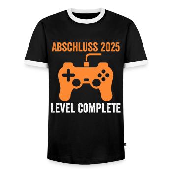 Abschluss 2025 Prüfung Schulabschluss Geschenk - Männer Kontrast-T-Shirt - Schwarz/Weiß - Vorne - AI Model Female 172 light (172cm) & AI Model Male 178 light (178cm)