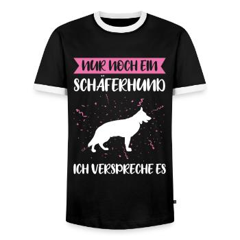 Schäferhund Hund Hundehalter Geschenk - Männer Kontrast-T-Shirt - Schwarz/Weiß - Vorne - AI Model Female 172 light (172cm) & AI Model Male 178 light (178cm)