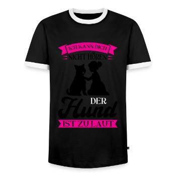 Hund Haustier Hunde Geschenk - Männer Kontrast-T-Shirt - Schwarz/Weiß - Vorne - AI Model Female 172 light (172cm) & AI Model Male 178 light (178cm)