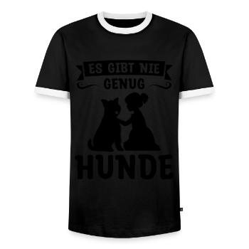 Hund Haustier Hunde Geschenk - Männer Kontrast-T-Shirt - Schwarz/Weiß - Vorne - AI Model Female 172 light (172cm) & AI Model Male 178 light (178cm)