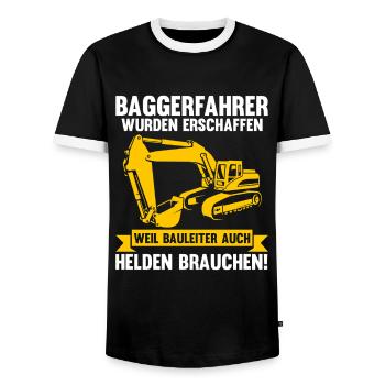 Bagger Fahrer Bagger Bauen Geschenk - Männer Kontrast-T-Shirt - Schwarz/Weiß - Vorne - AI Model Female 172 light (172cm) & AI Model Male 178 light (178cm)