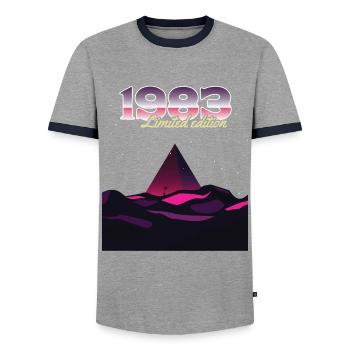SW 1983 pyramide édition limitée - T-shirt contrasté Homme - gris/marine  - Devant - AI Model Female 172 light (172cm) & AI Model Male 178 light (178cm)