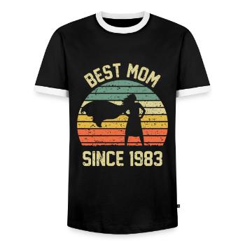 Beste Mutter seit 1983 - Männer Kontrast-T-Shirt - Schwarz/Weiß - Vorne - AI Model Female 172 light (172cm) & AI Model Male 178 light (178cm)