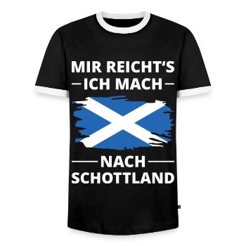 Schottland Flagge Spruch Alba - Männer Kontrast-T-Shirt - Schwarz/Weiß - Vorne - AI Model Female 172 light (172cm) & AI Model Male 178 light (178cm)
