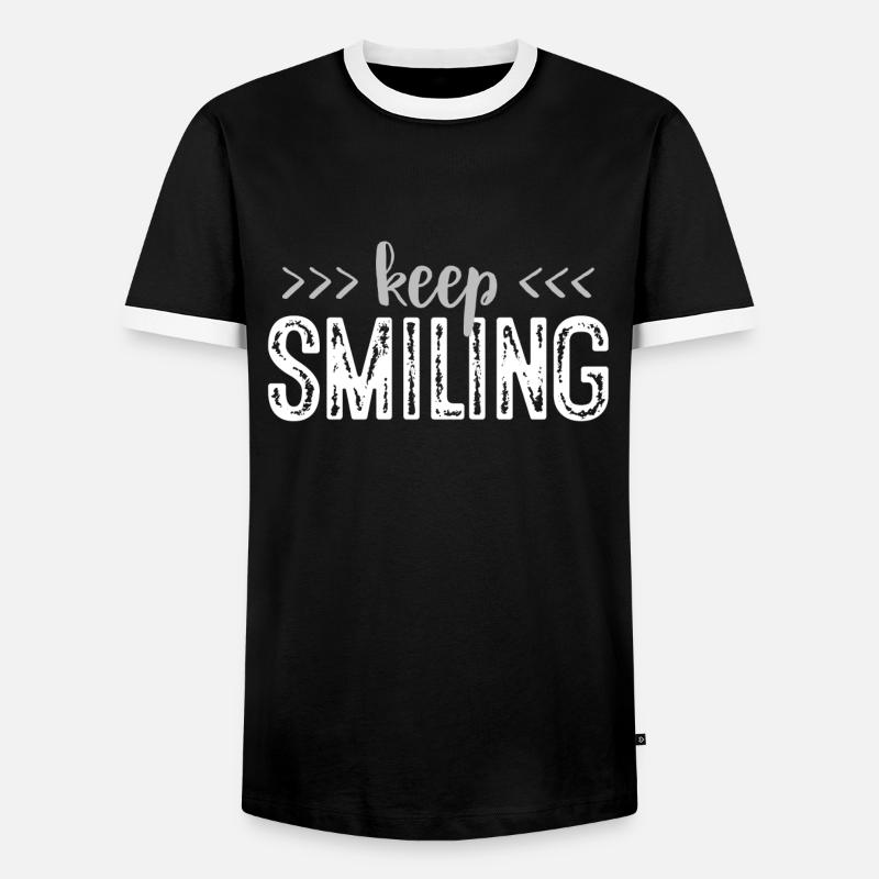 Keep smiling - Smile on - Men's Ringer Shirt - black/white