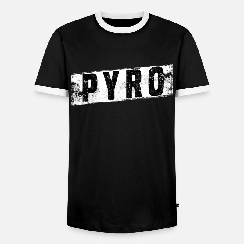 pyro logo - Men's Ringer Shirt - black/white