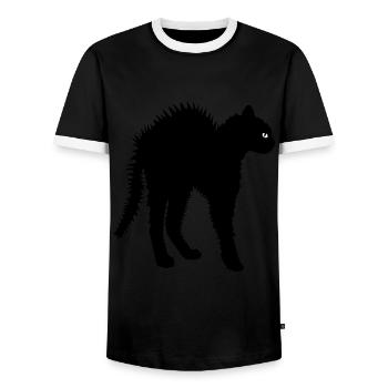 Ne me touche pas - T-shirt contrasté Homme - noir/blanc - Devant - AI Model Female 172 light (172cm) & AI Model Male 178 light (178cm)