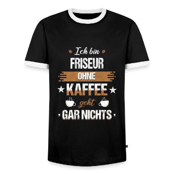 Friseur Friseurin Frisör Arbeit Beruf Spruch - Männer Kontrast-T-Shirt - Schwarz/Weiß - Vorne - AI Model Female 172 light (172cm) & AI Model Male 178 light (178cm)
