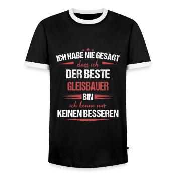 Gleisbauer Gleisbau Eisenbahn Gleise Beruf Spruch - Männer Kontrast-T-Shirt - Schwarz/Weiß - Vorne - AI Model Female 172 light (172cm) & AI Model Male 178 light (178cm)