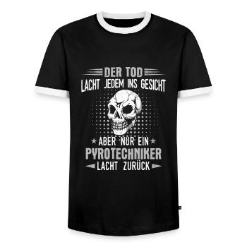 Pyrotechniker Feuerwerk Pyro Sprengmeister Spruch - Männer Kontrast-T-Shirt - Schwarz/Weiß - Vorne - AI Model Female 172 light (172cm) & AI Model Male 178 light (178cm)