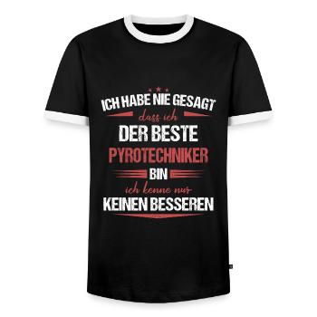 Pyrotechniker Feuerwerk Pyro Sprengmeister Spruch - Männer Kontrast-T-Shirt - Schwarz/Weiß - Vorne - AI Model Female 172 light (172cm) & AI Model Male 178 light (178cm)